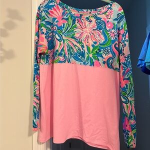 Lilly Pulitzer Pink and Blue Floral Blouse